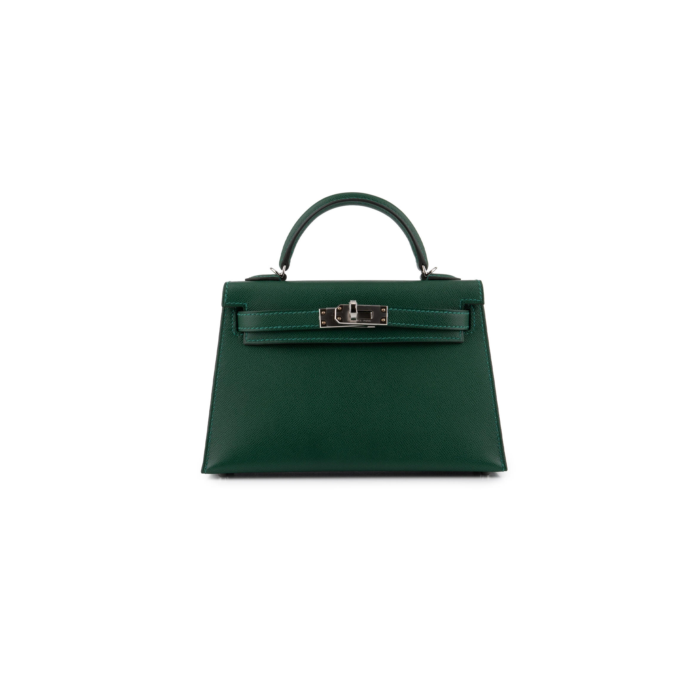 H**me5 master mini kelly ii epsom vert foncÉ palladium hardware (19*12*5.5cm)